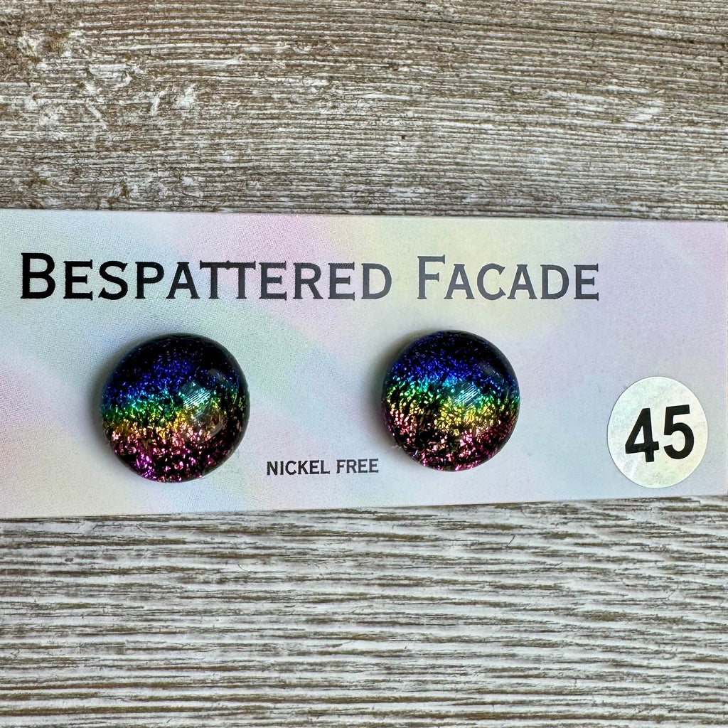 Rainbow Magic Drop Stud Dichroic Glass Earrings (45)