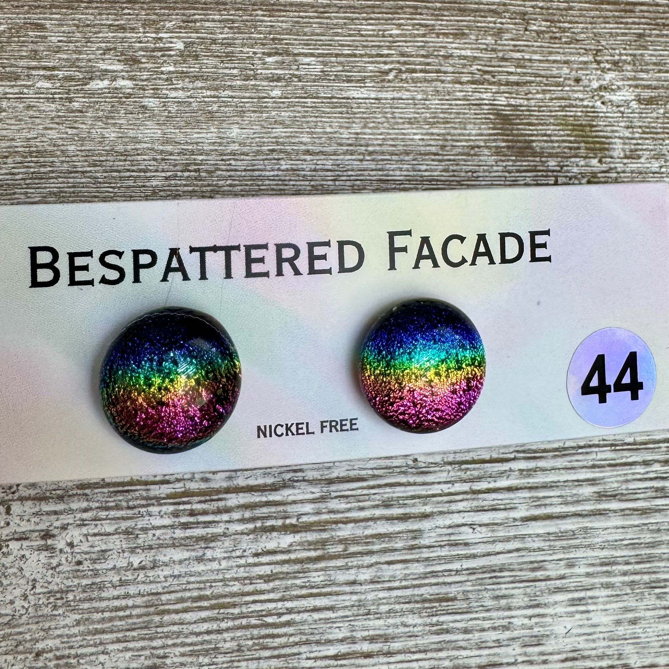 Rainbow Magic Drop Stud Dichroic Glass Earrings (44)
