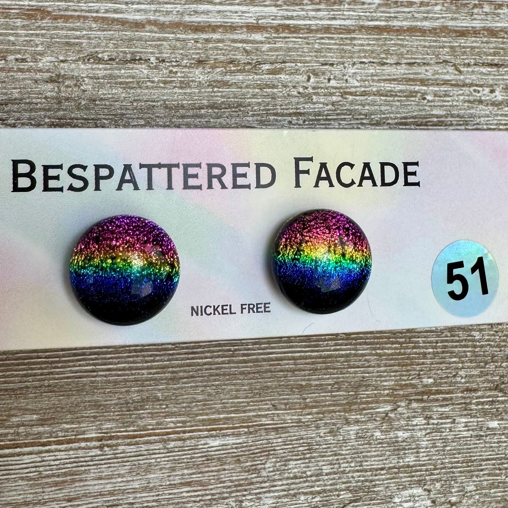 Rainbow Magic Drop Stud Dichroic Glass Earrings (51)