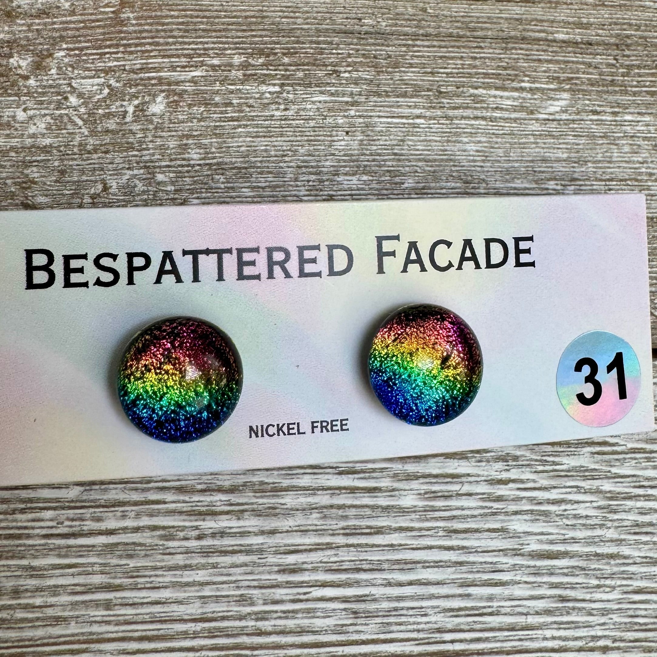 Rainbow Magic Drop Stud Dichroic Glass Earrings (31)