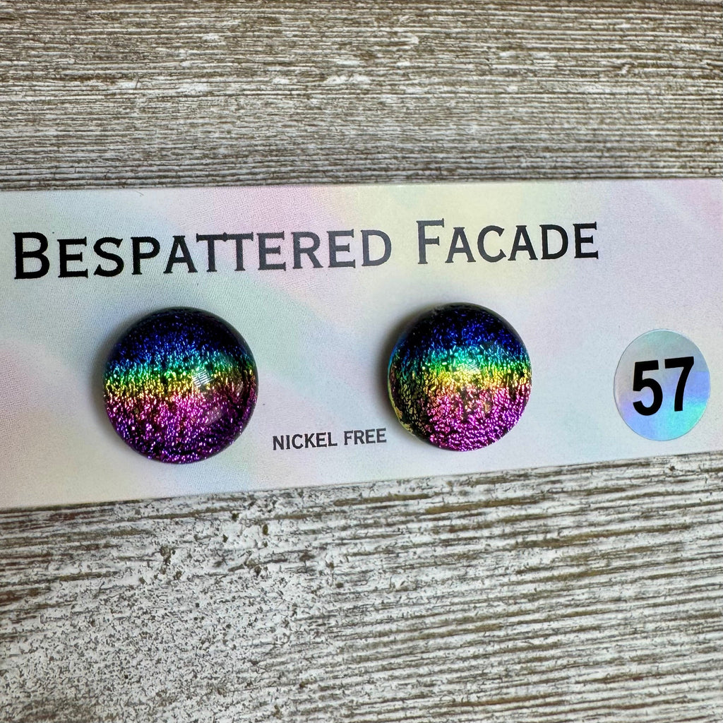 Rainbow Magic Drop Stud Dichroic Glass Earrings (57)