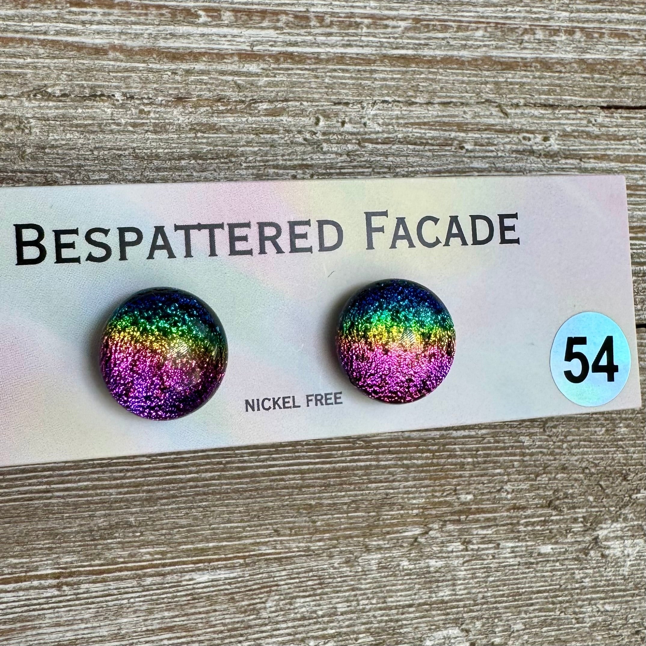 Rainbow Magic Drop Stud Dichroic Glass Earrings (54)