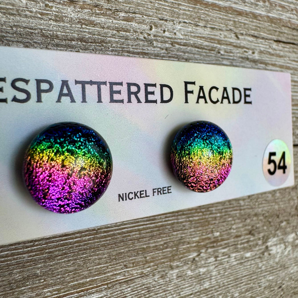 Rainbow Magic Drop Stud Dichroic Glass Earrings (54)