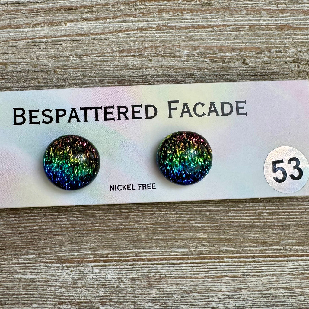 Rainbow Magic Drop Stud Dichroic Glass Earrings (53)