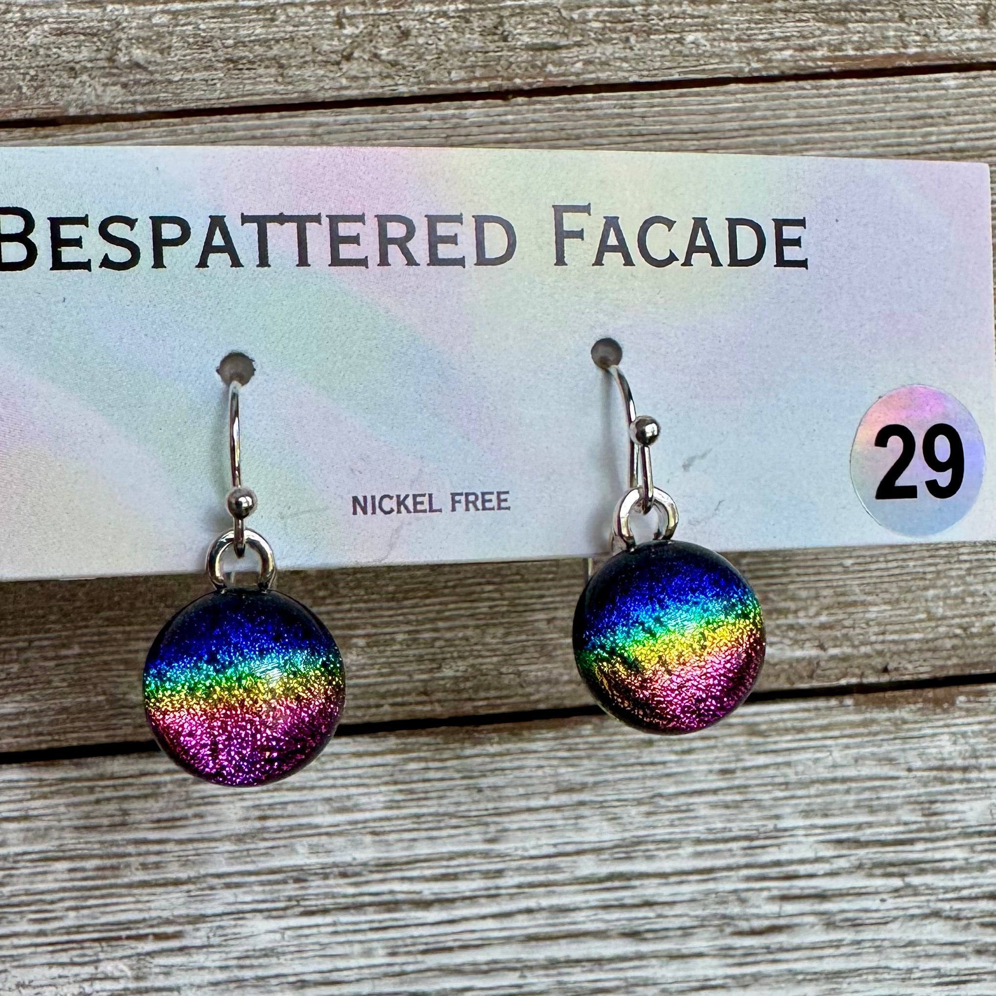 Rainbow Magic Drop Dangly Dichroic Glass Earrings (29)