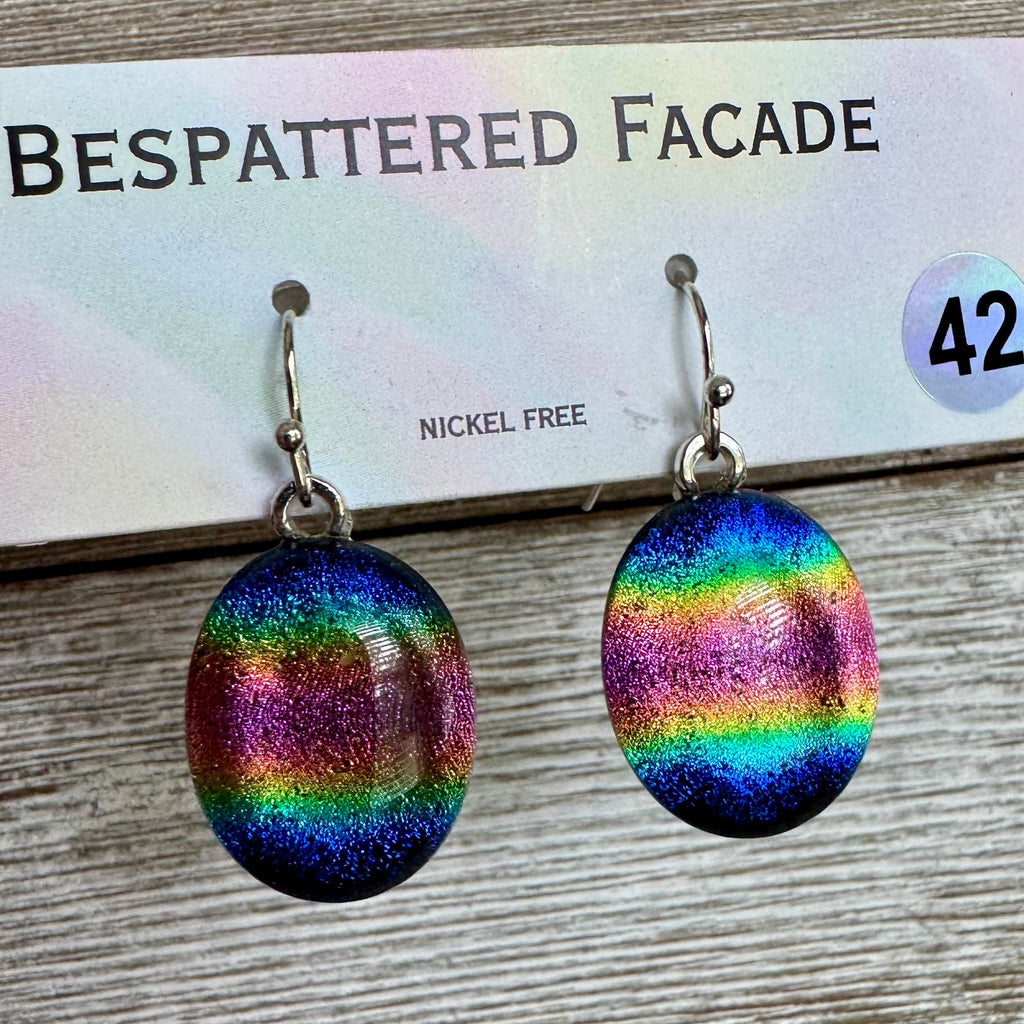 Rainbow Magic Drop Dangly Dichroic Glass Earrings (42)