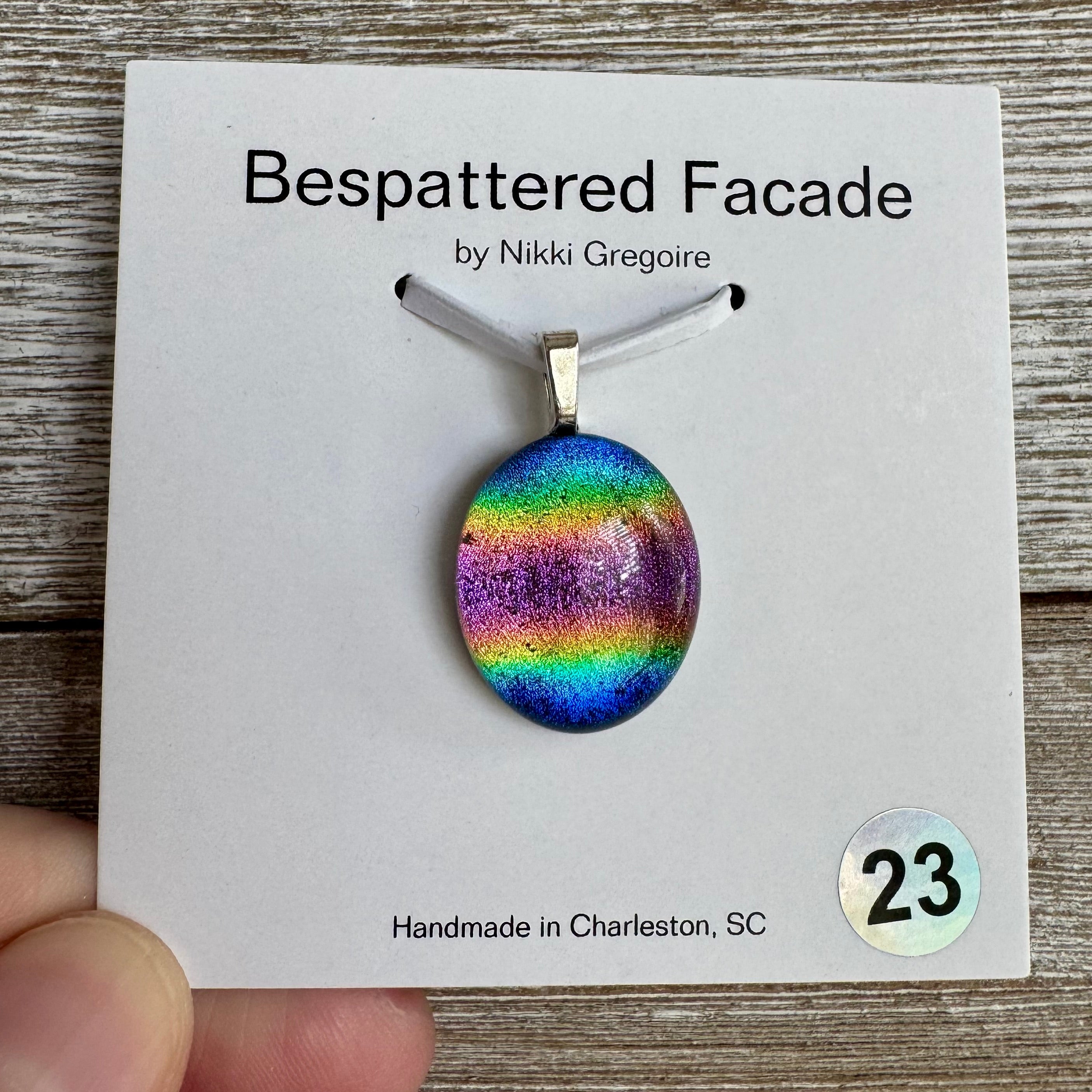 Rainbow Magic Drop Dichroic Glass Pendant (23)