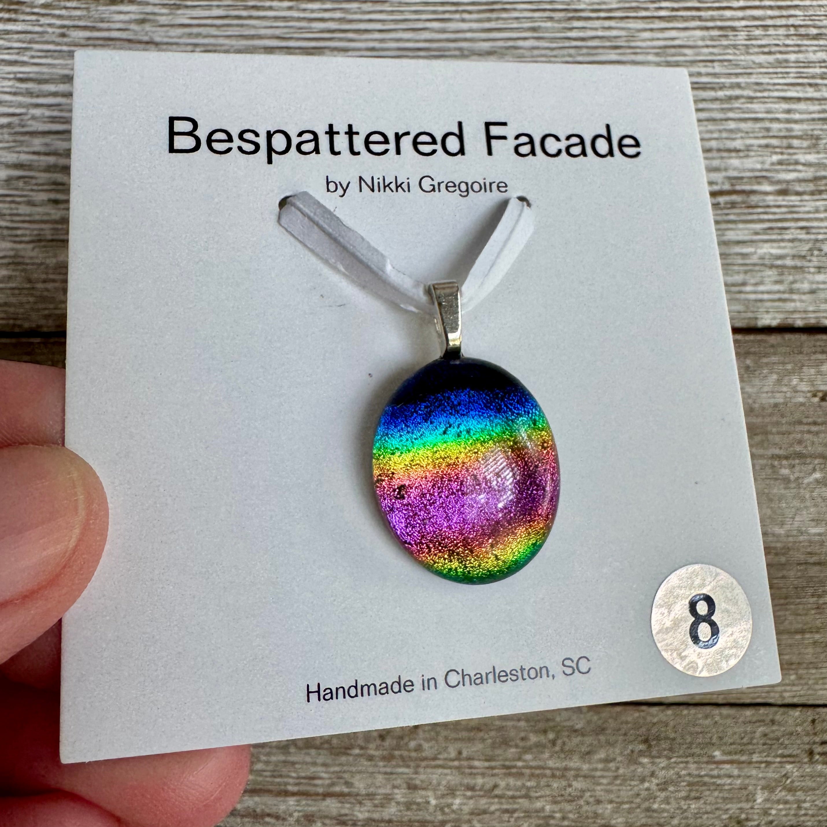 Rainbow Magic Drop Dichroic Glass Pendant (8)