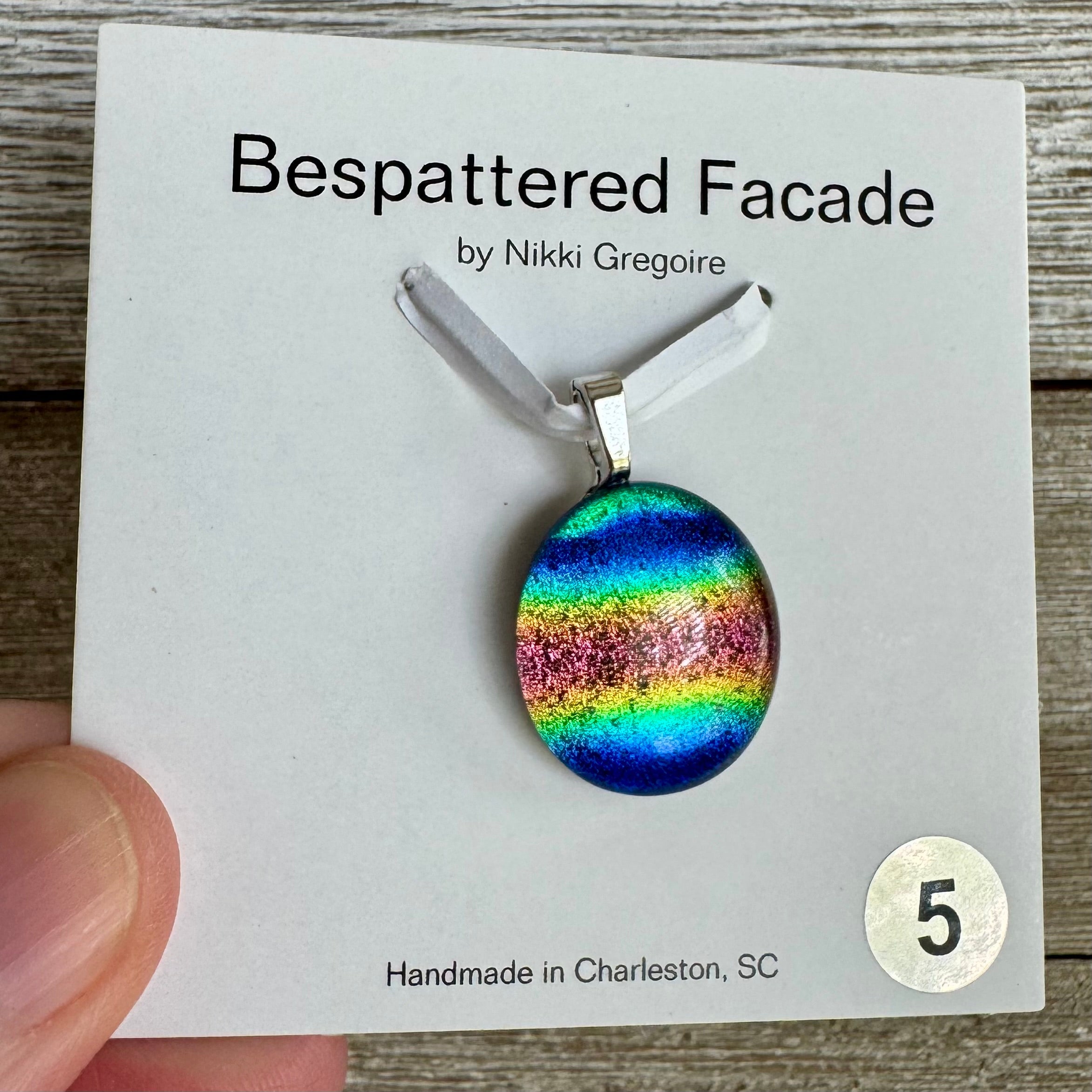 Rainbow Magic Drop Dichroic Glass Pendant (5)