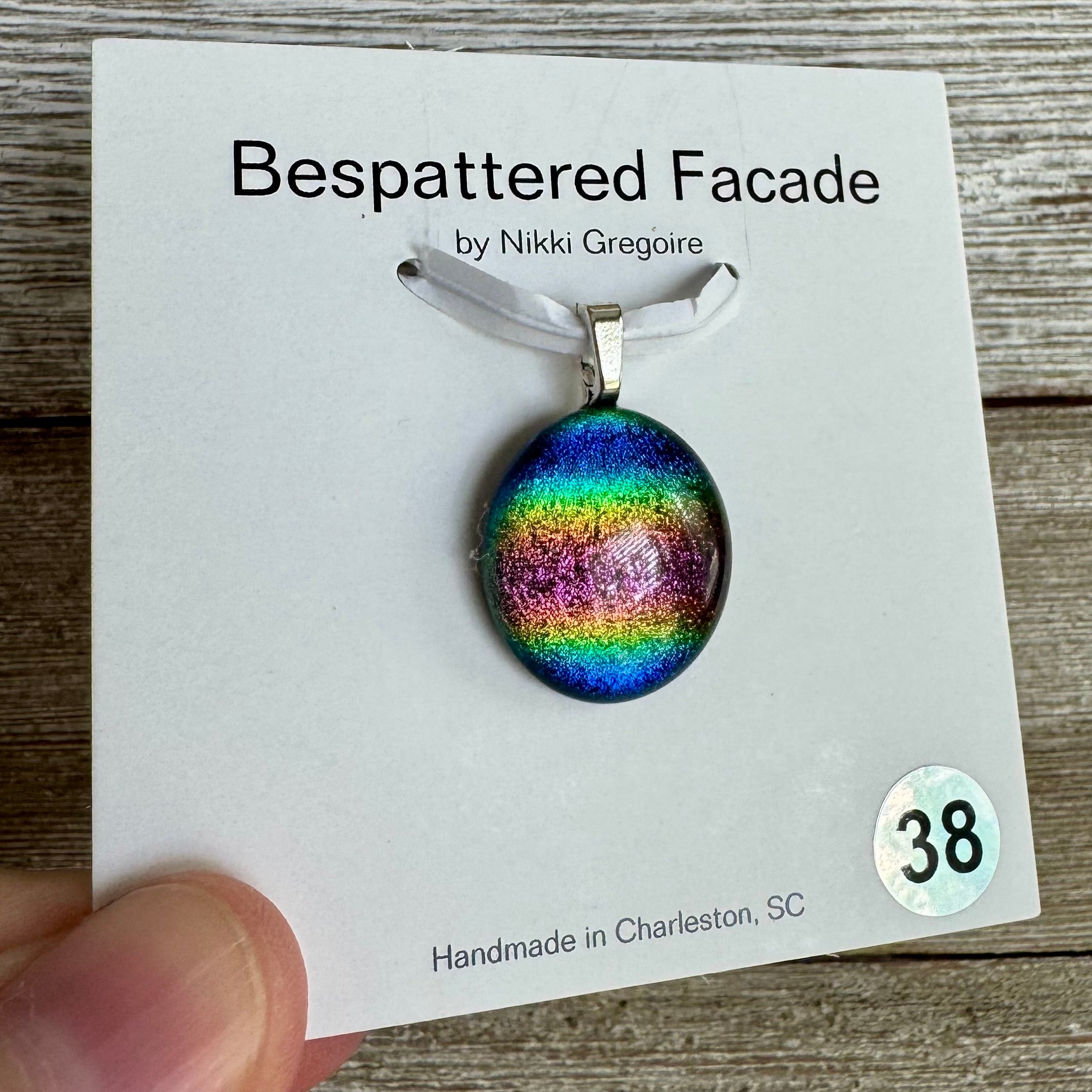 Rainbow Magic Drop Dichroic Glass Pendant (38)