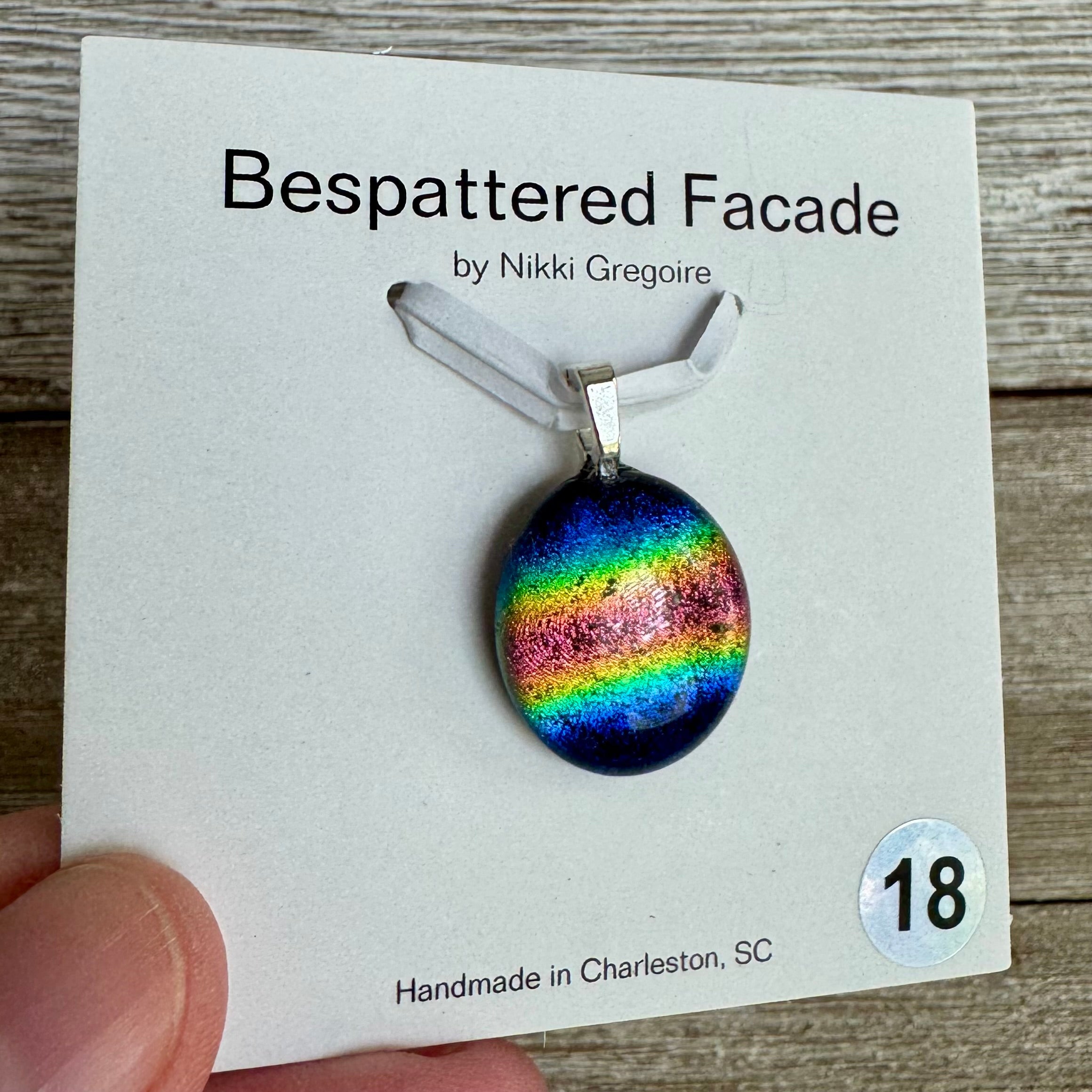 Rainbow Magic Drop Dichroic Glass Pendant (18)
