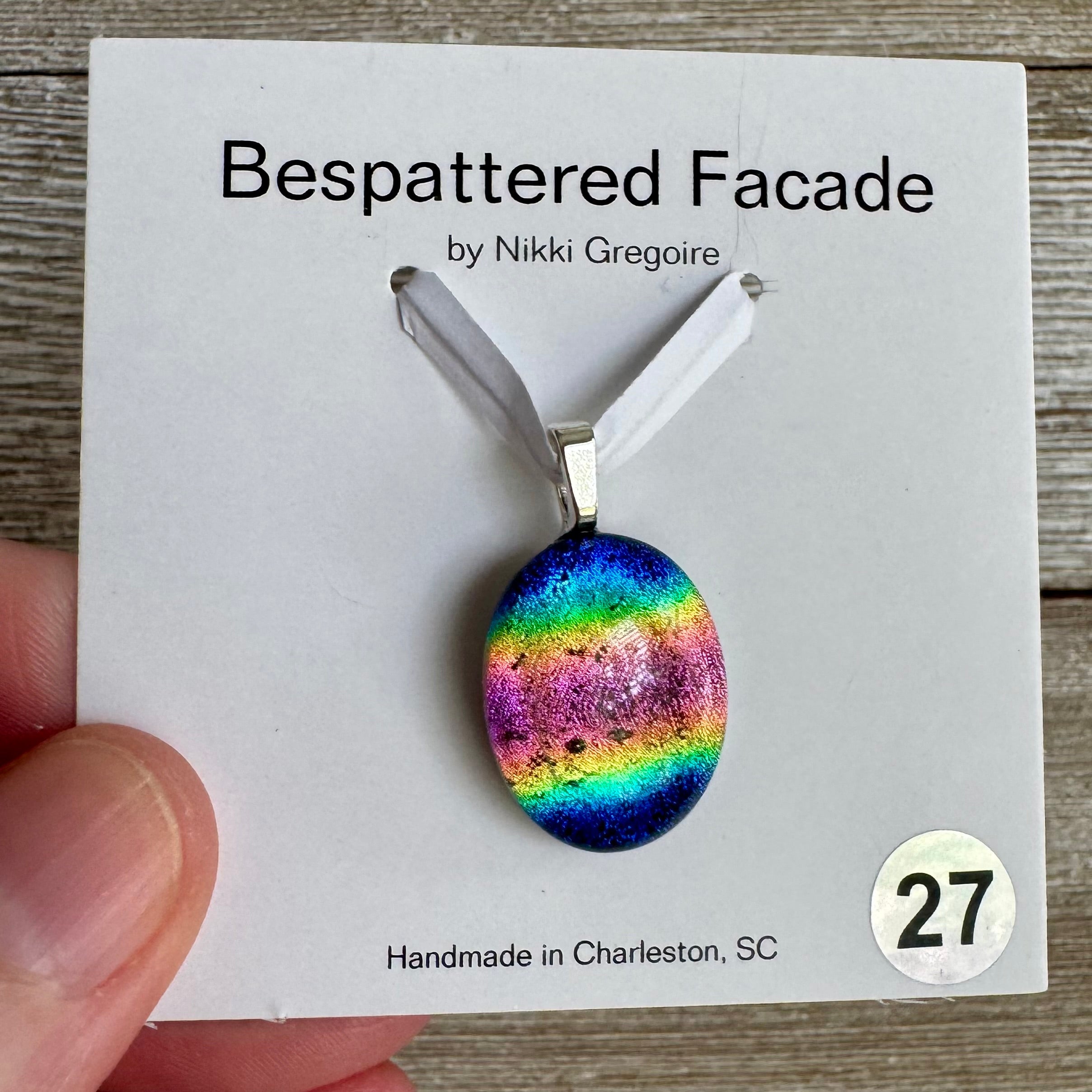 Rainbow Magic Drop Dichroic Glass Pendant (27)