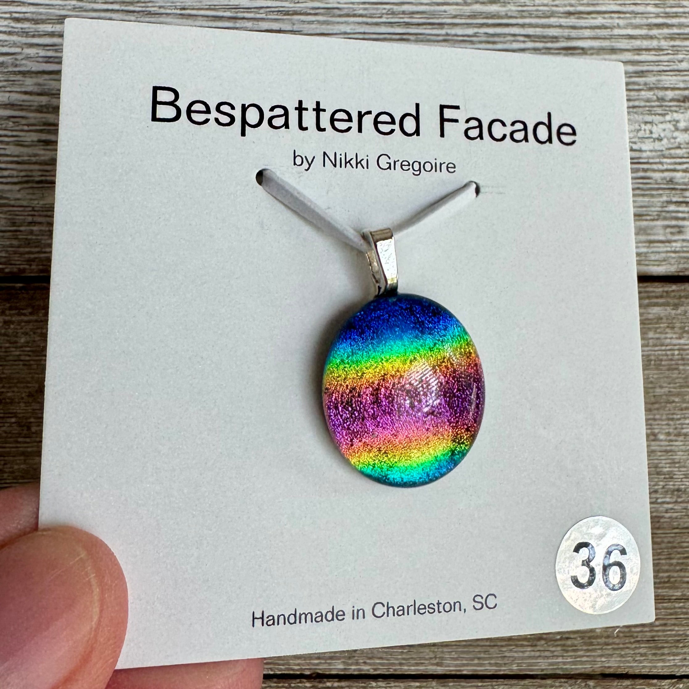 Rainbow Magic Drop Dichroic Glass Pendant (36)
