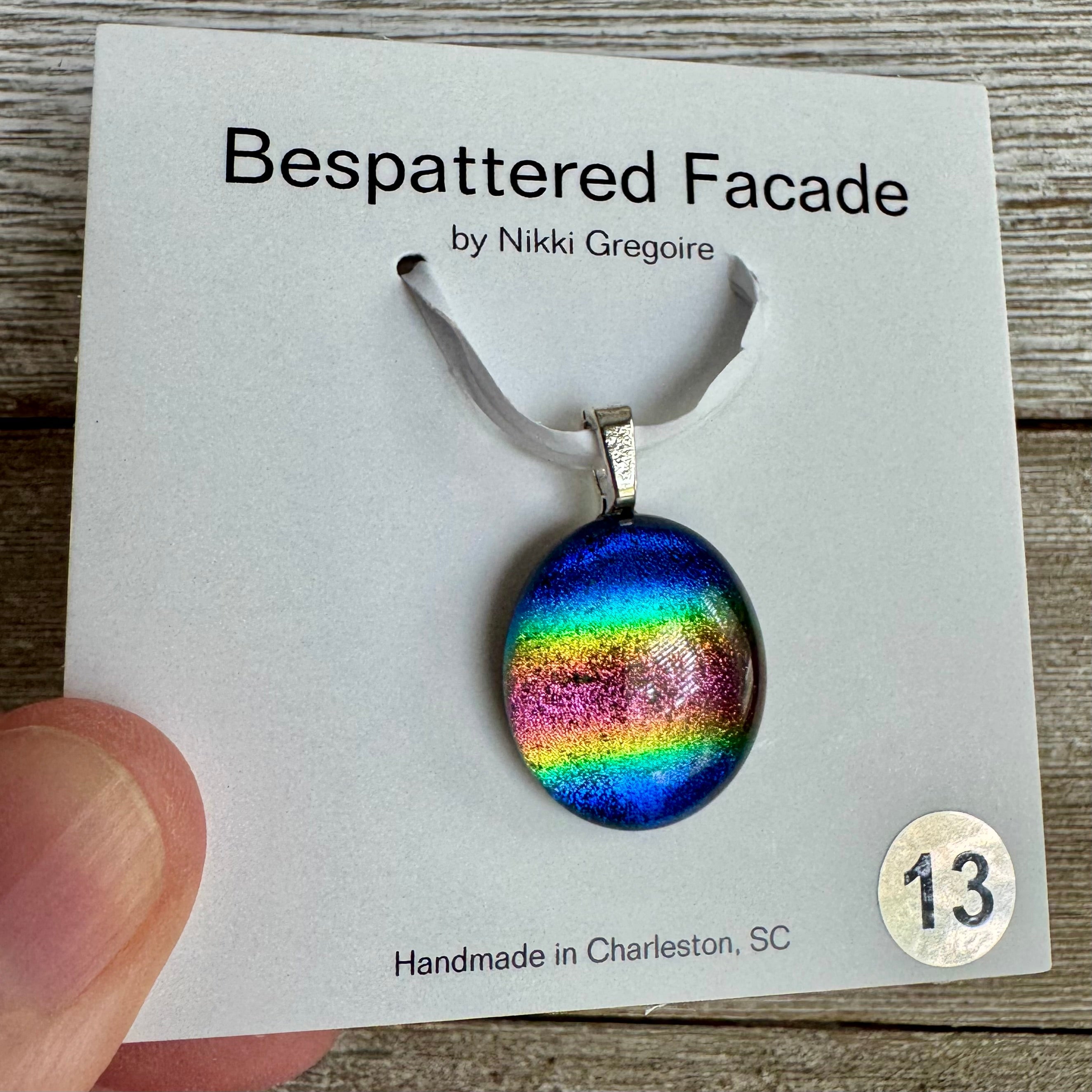 Rainbow Magic Drop Dichroic Glass Pendant (13)
