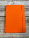 Orange Sparkly Faux Leather Glitter Lined Rainbow Hardcover Notebook
