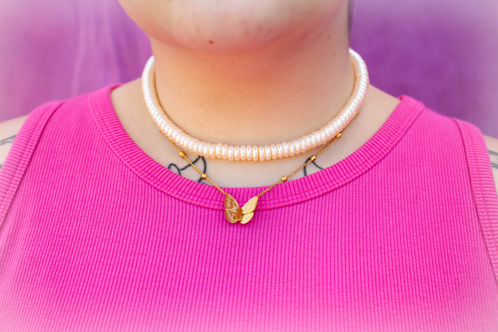Unique Flat Pearl Necklace