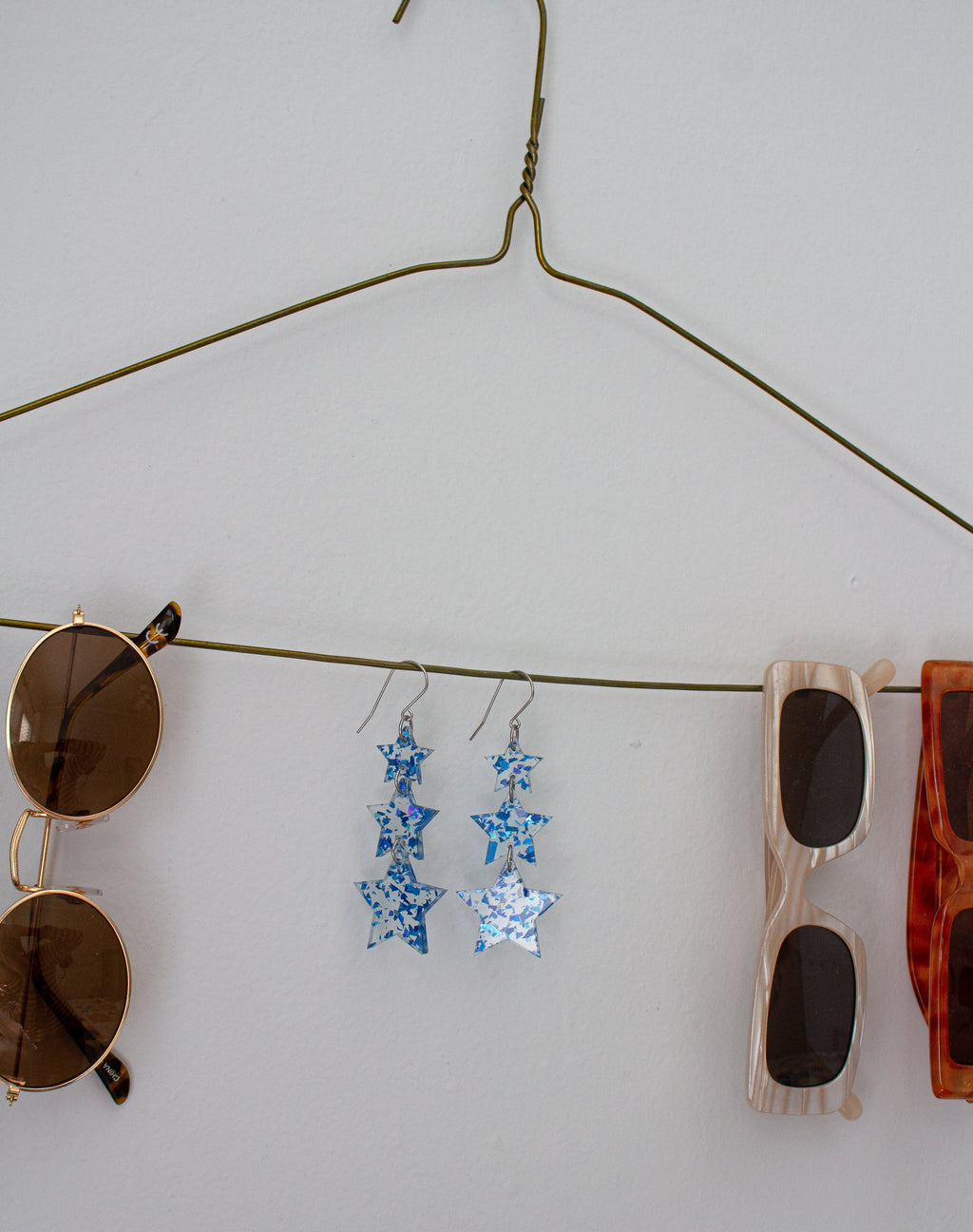 Midnight Blue Confetti Stars Earrings