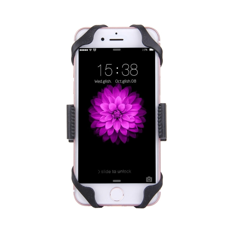 360 Degree Rotation Bicycle Phone Holder with Flexible Stretching Clip for iPhone 7 & 7 Plus / iPhone 6 & 6 Plus / iPhone 5 & 5C & 5s(Black)
