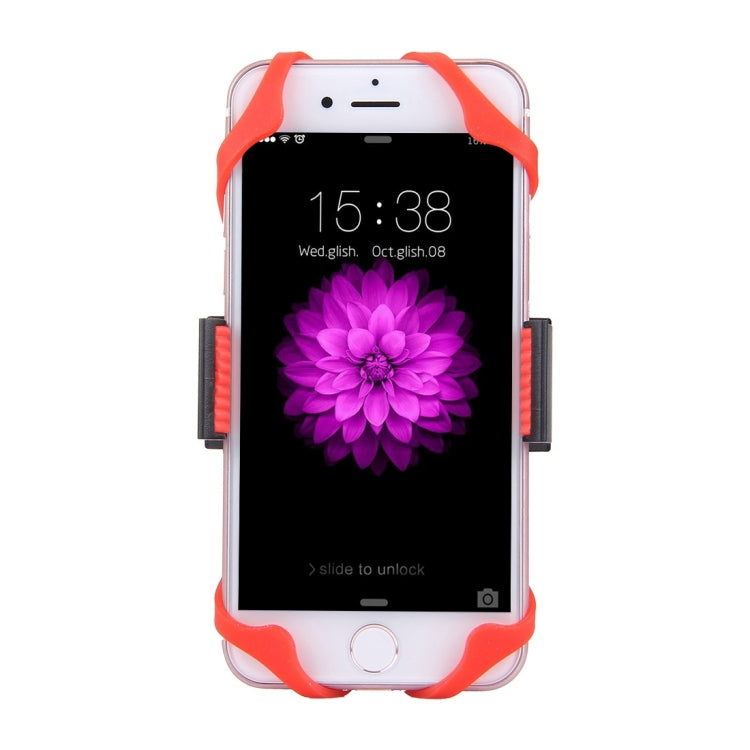 360 Degree Rotation Bicycle Phone Holder with Flexible Stretching Clip for iPhone 7 & 7 Plus / iPhone 6 & 6 Plus / iPhone 5 & 5C & 5s(Red)