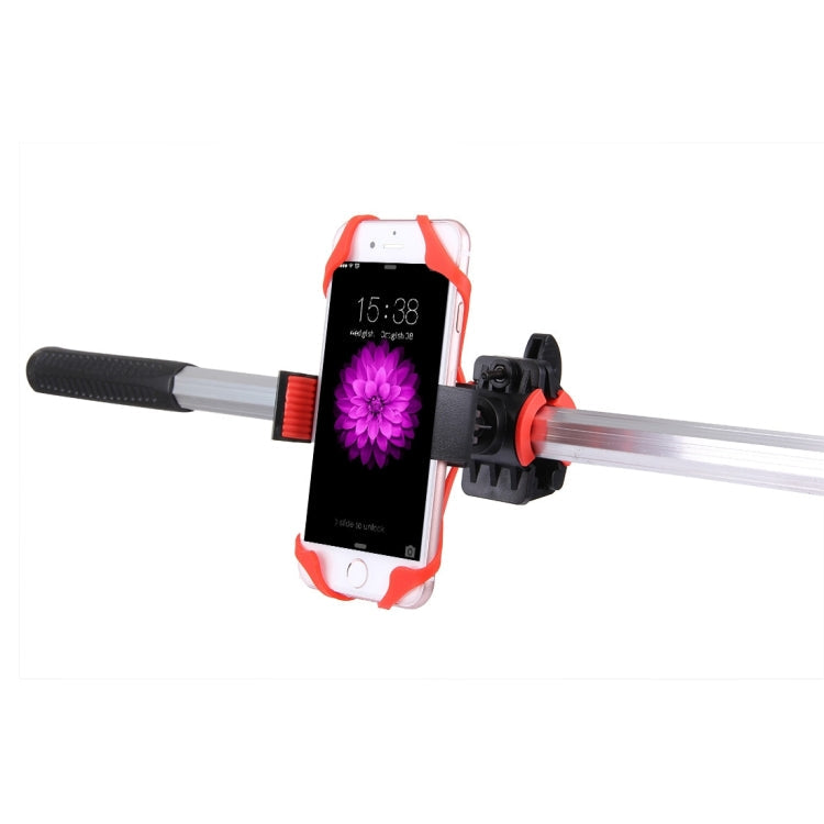360 Degree Rotation Bicycle Phone Holder with Flexible Stretching Clip for iPhone 7 & 7 Plus / iPhone 6 & 6 Plus / iPhone 5 & 5C & 5s(Red)