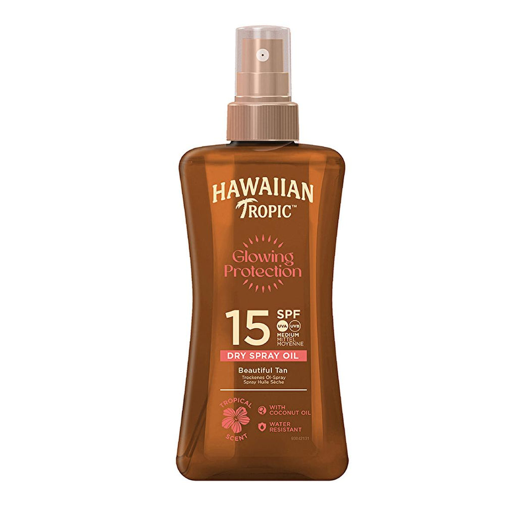 Hawaiian Tropic SPF 15 Dry Spray Tanning Oil: Protect & Bronze with Coconut & Aloe, Vegan & Cruelty-Free Sunscreen - Water Resistant