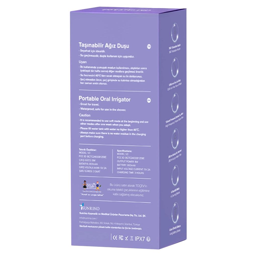 Steriball Portable Oral Irrigator for Deep Cleaning Lilac