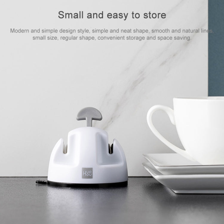 Original Xiaomi Youpin Huohou Kitchen Mini Double Wheel Knife Sharpener (White)