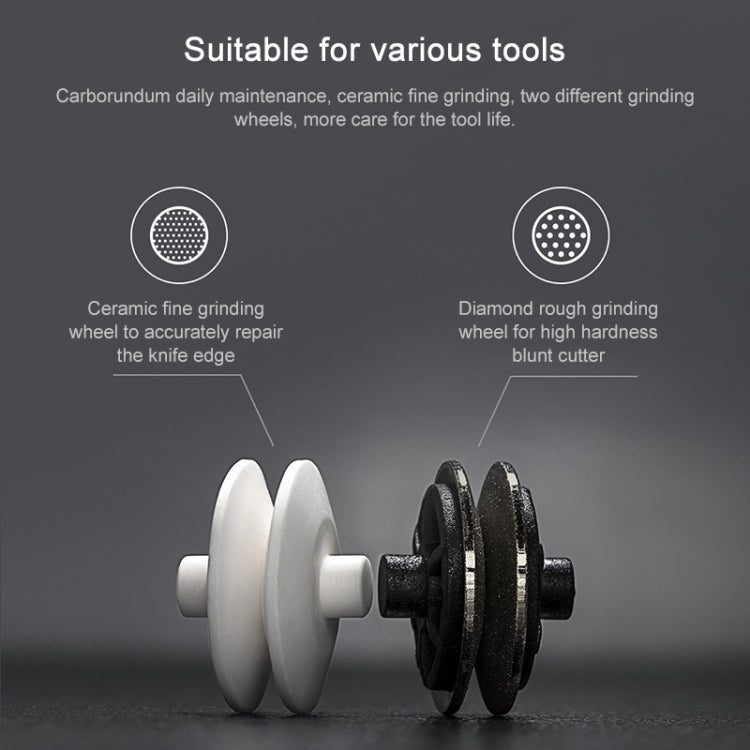 Original Xiaomi Youpin Huohou Kitchen Mini Double Wheel Knife Sharpener (White)