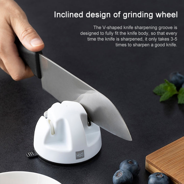 Original Xiaomi Youpin Huohou Kitchen Mini Double Wheel Knife Sharpener (White)