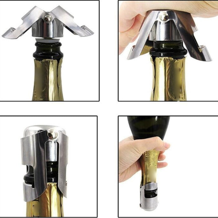 5 PCS Novel Stainless Steel Champagne Wine Bottle Stopper (Silver)
