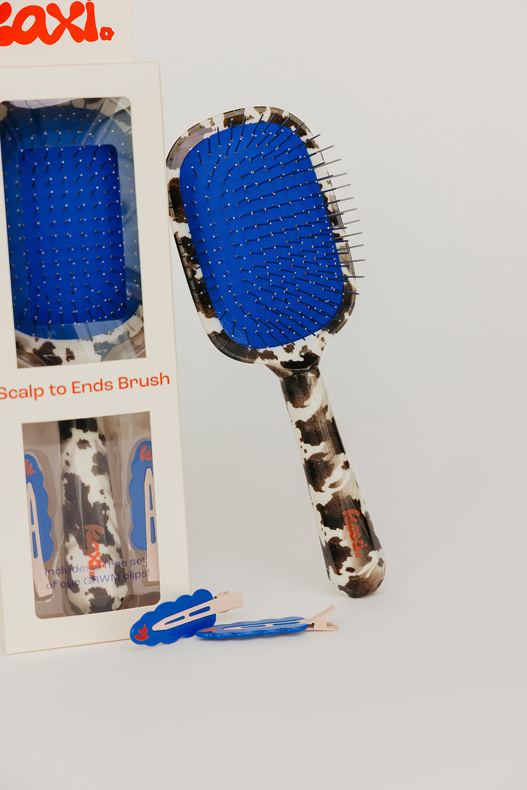 KAXI COW PRINT SCALP TO ENDS BRUSH