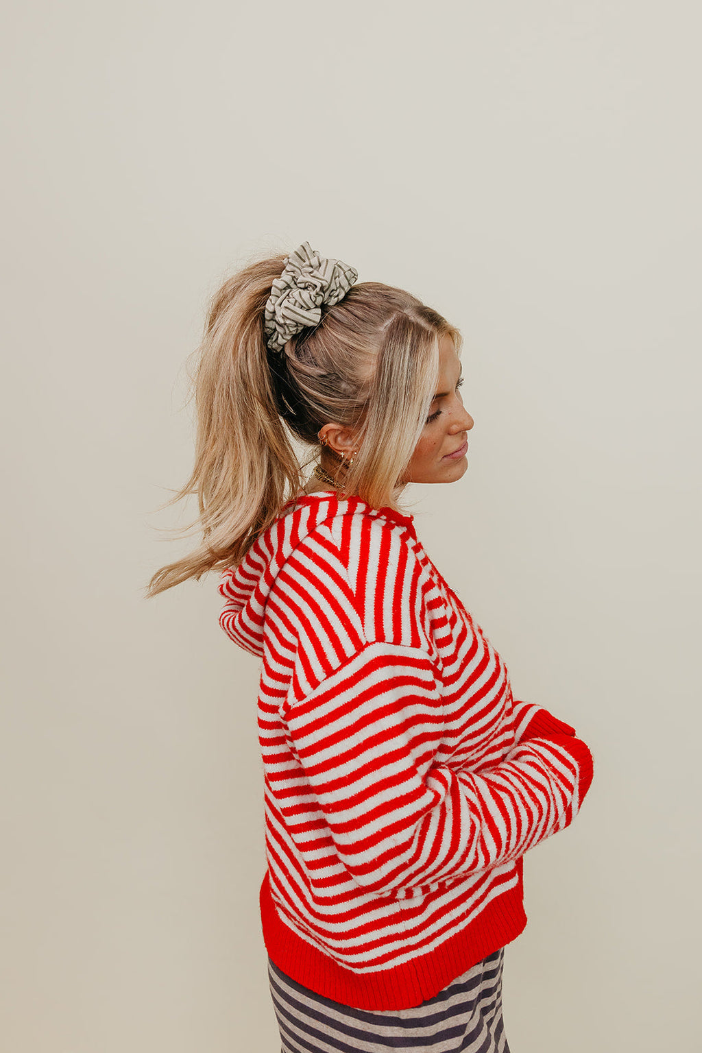 STRIPED OVERSIZED SCRUNCHIE + HEADBAND BUNDLE