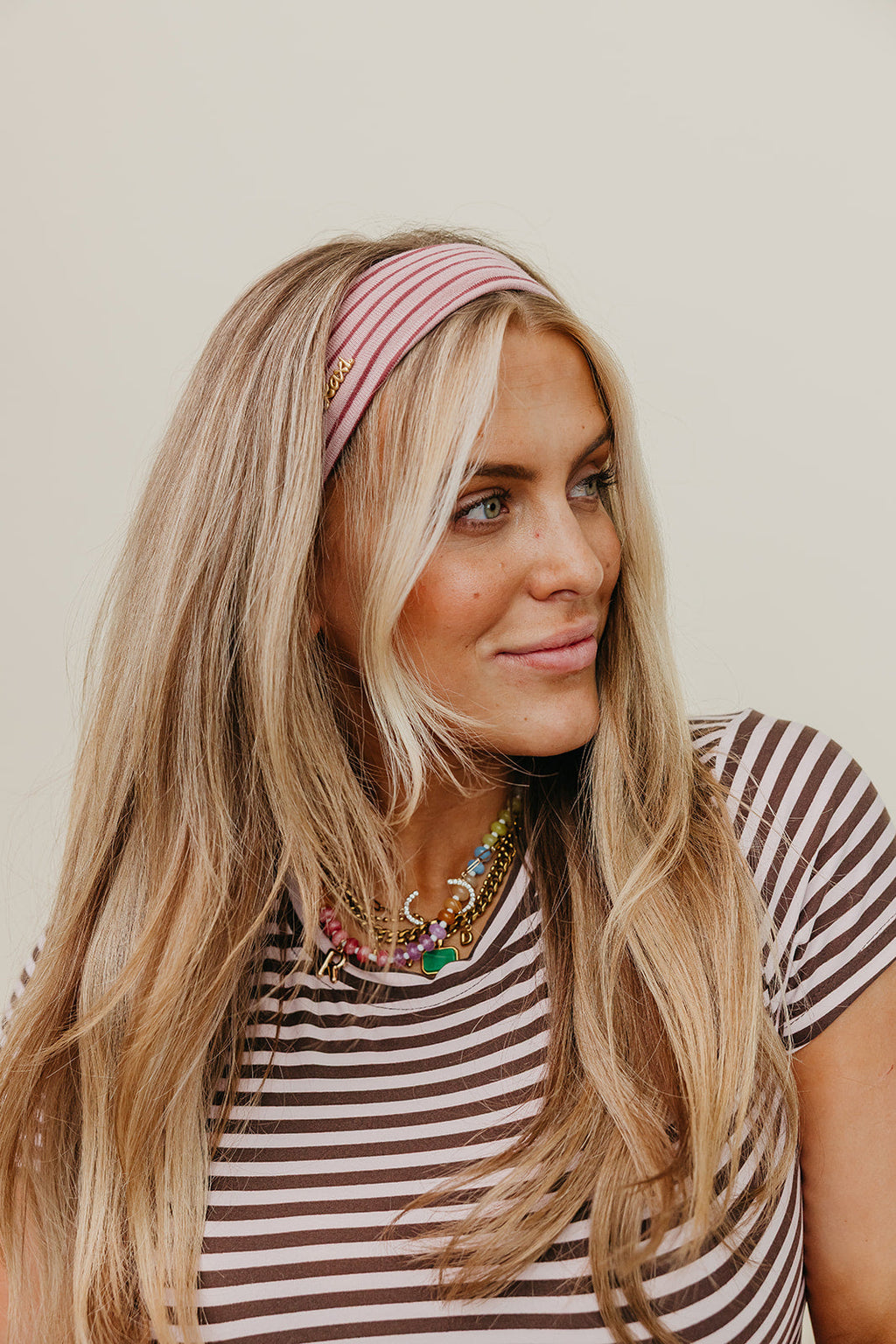 STRIPED OVERSIZED SCRUNCHIE + HEADBAND BUNDLE