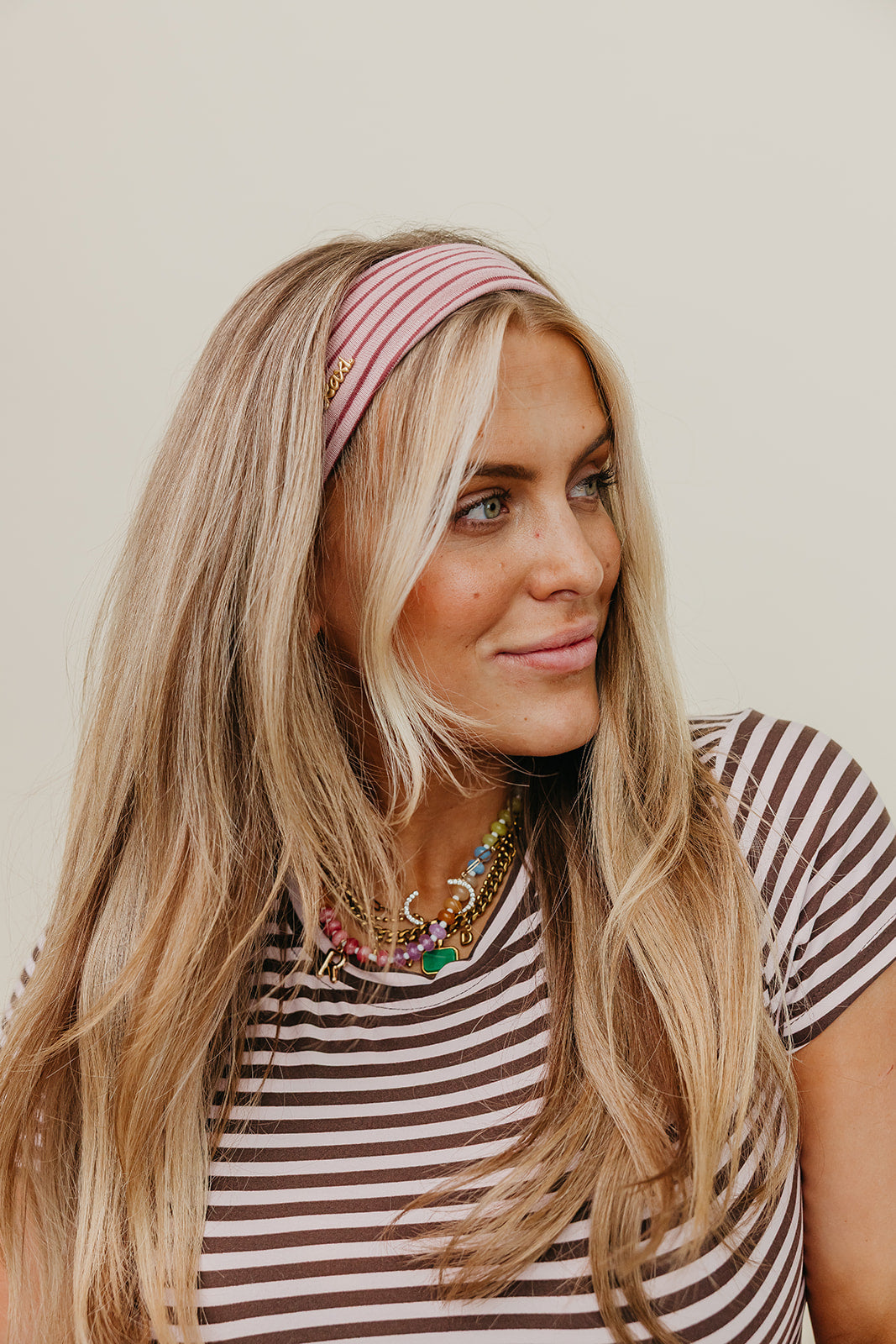 STRIPED OVERSIZED SCRUNCHIE + HEADBAND BUNDLE