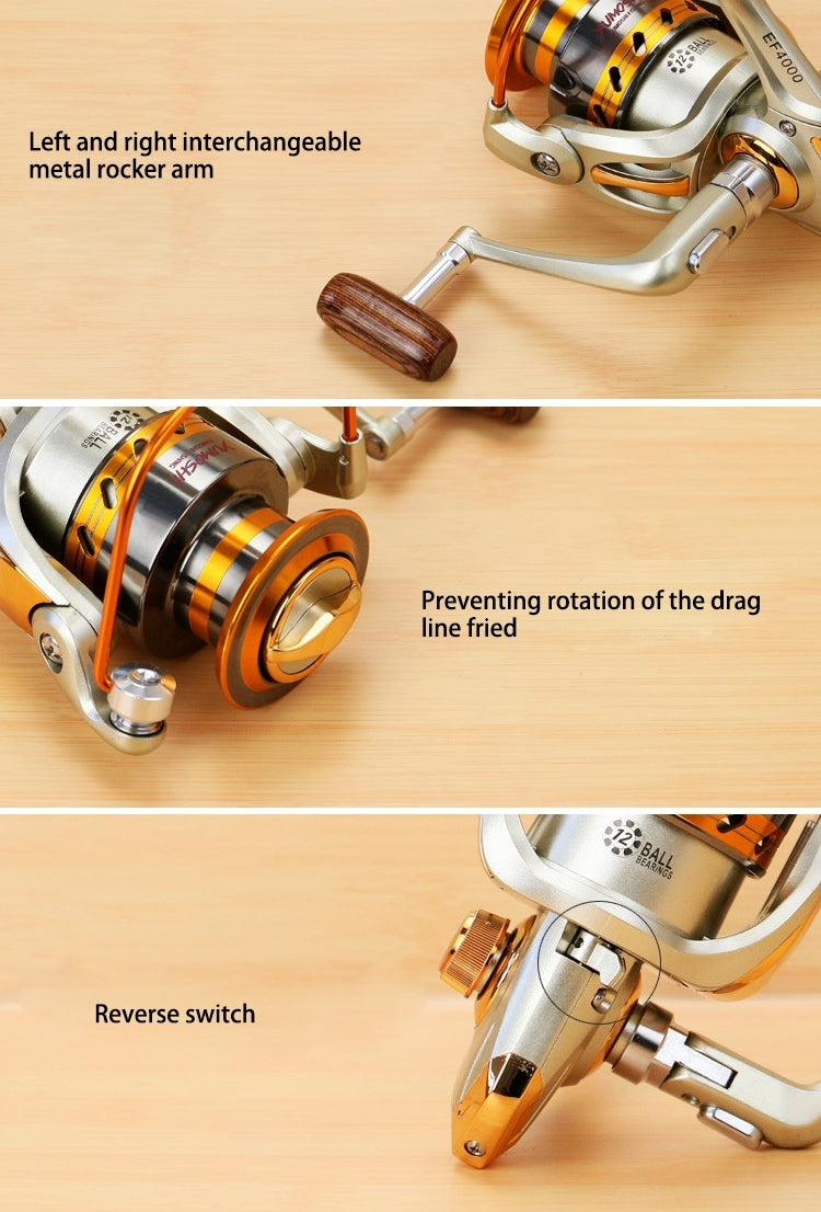 YUMOSHI Ball Bearings Rocker Handle Wheel Seat Fishing Spinning Reel