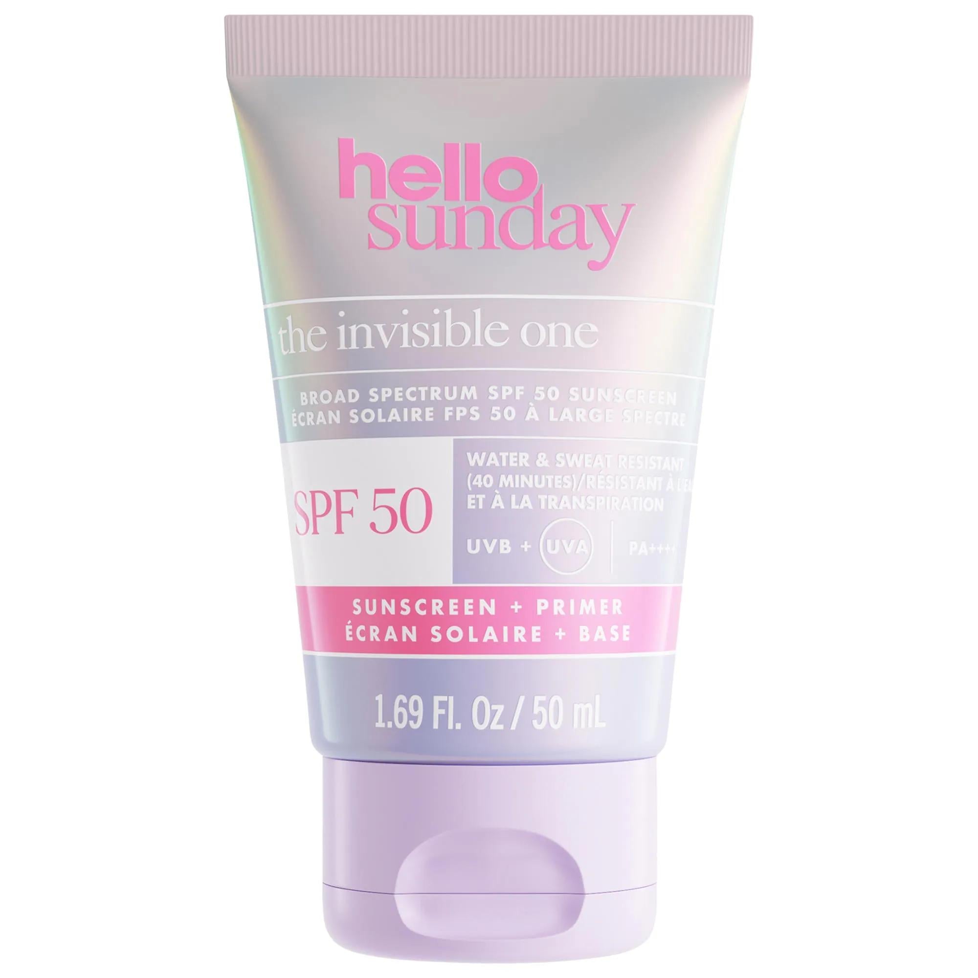 The Invisible One SPF 50 Hydrating Face Sunscreen + Primer - Hyaluronic Acid, Broad Spectrum Protection