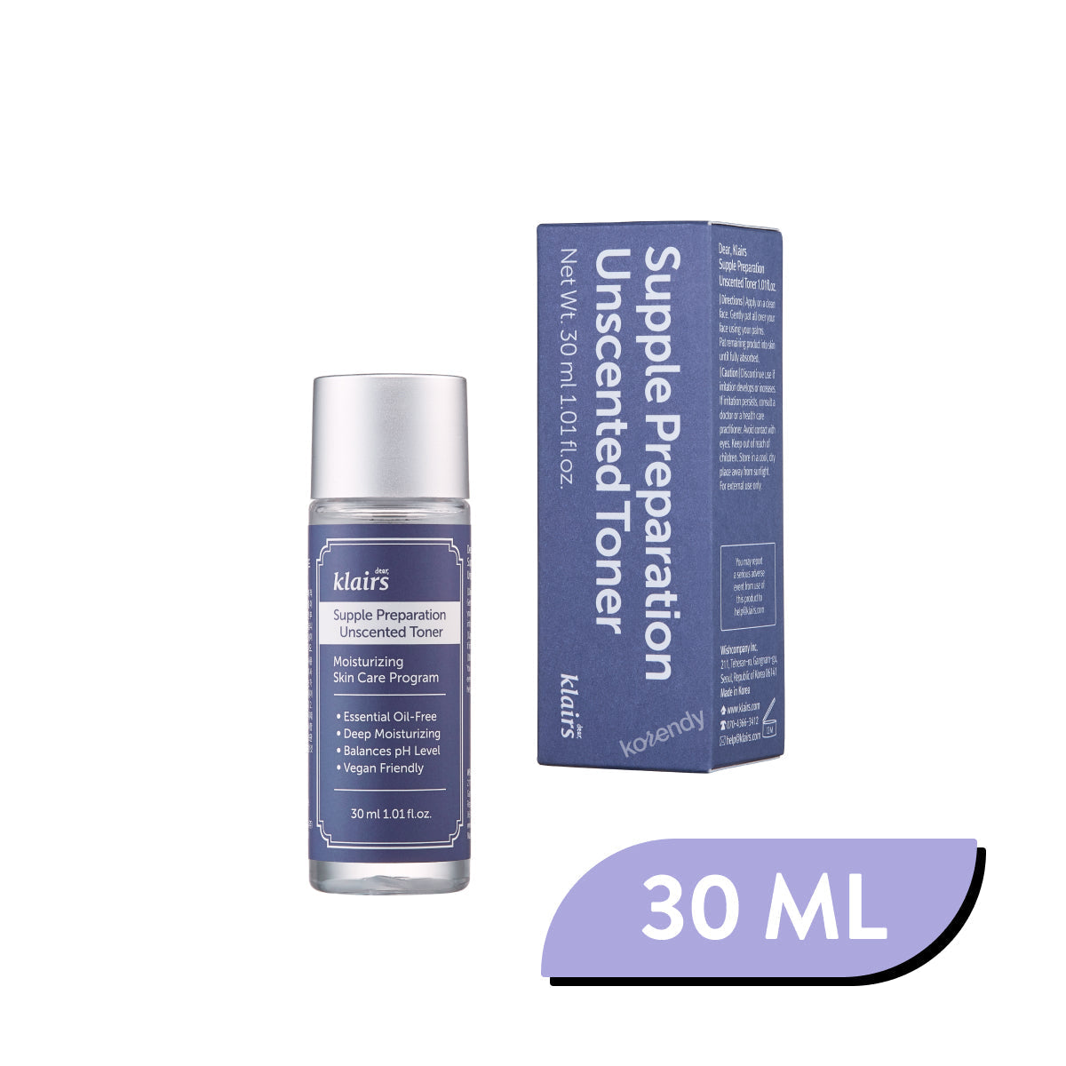 Klairs Supple Preparation Unscented Toner Soothing Hydration 30ml