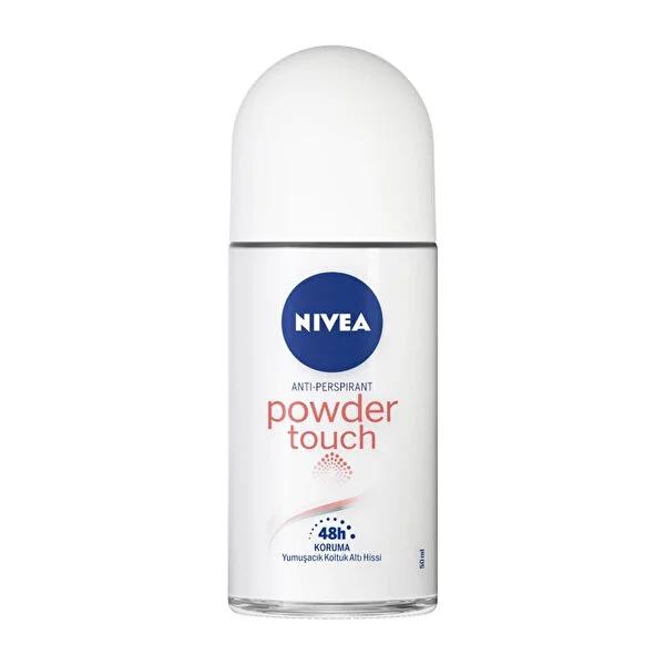 Nivea Women's Roll-On Deodorant Powder Touch - 48 Hour Anti-Perspirant Protection, Alcohol-Free, Dermatologically Tested