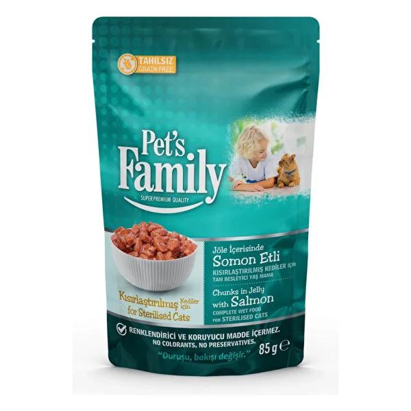 Pets Family Salmon Jelly Cat Food for Sterilized Cats - 85g