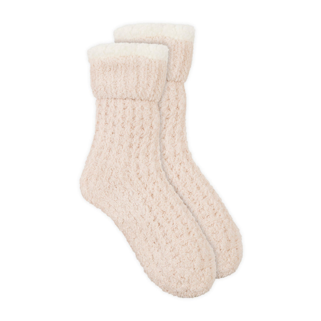 3pc Women's Sherpa Lined Cozy Waffle Set | Lemon