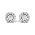 10K White Gold 1 1/2 Cttw Lab Grown Diamond Halo Stud Earrings