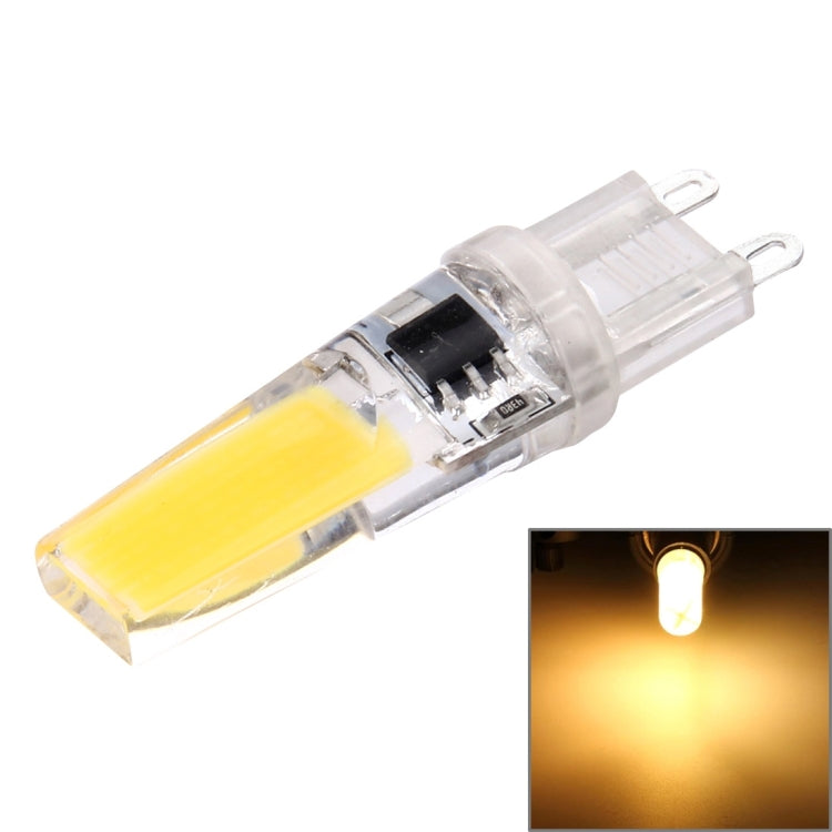 G9 3W 300LM COB LED Light , Silicone Dimmable for Halls / Office / Home, AC 220-240V, Transparent Plug(Warm White)