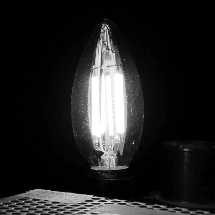 C35 E14 6W Dimmable LED Filament Light Bulb, 6 LEDs 450 LM Retro Energy Saving Light for Halls, AC 220V