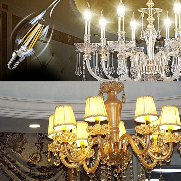 C35 E14 6W Dimmable LED Filament Light Bulb, 6 LEDs 450 LM Retro Energy Saving Light for Halls, AC 220V