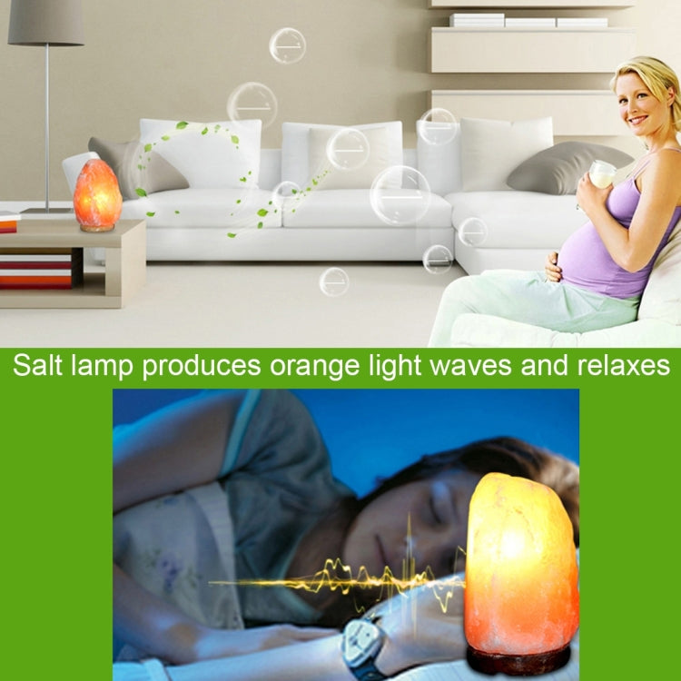 E14 Large Dimmable Himalayan Salt Lamp , Crystal Rock Healthy Table Desk Lamp Night Light with Wood Base & Bulb & Switch, Large Size Weight 3-5KG, AC 220V
