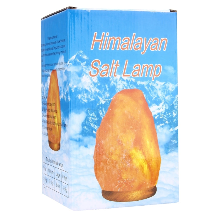 E14 Large Dimmable Himalayan Salt Lamp , Crystal Rock Healthy Table Desk Lamp Night Light with Wood Base & Bulb & Switch, Large Size Weight 3-5KG, AC 220V