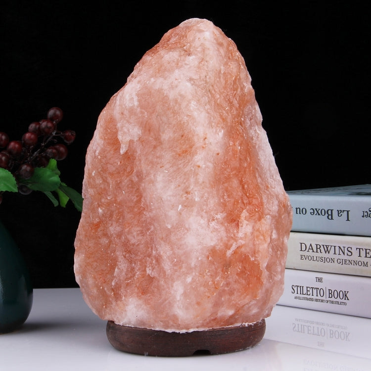E14 Large Dimmable Himalayan Salt Lamp , Crystal Rock Healthy Table Desk Lamp Night Light with Wood Base & Bulb & Switch, Large Size Weight 3-5KG, AC 220V