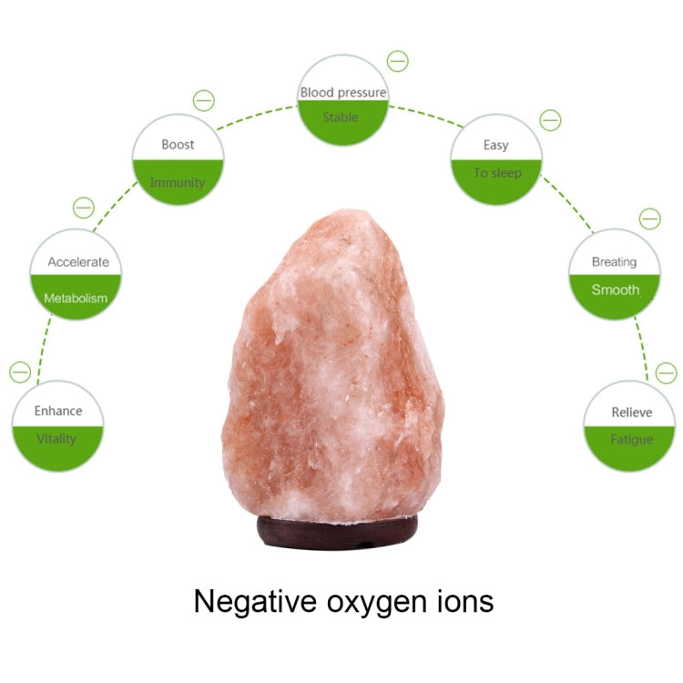 E14 Large Dimmable Himalayan Salt Lamp , Crystal Rock Healthy Table Desk Lamp Night Light with Wood Base & Bulb & Switch, Large Size Weight 3-5KG, AC 220V