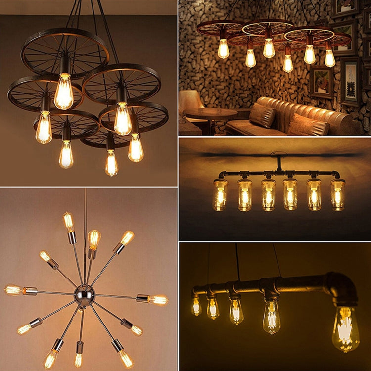 ST64 E27 4W 4 LEDs 600 LM 3000K Retro Dimming LED Filament Light Bulb Energy Saving Light, AC 220V(Warm White)