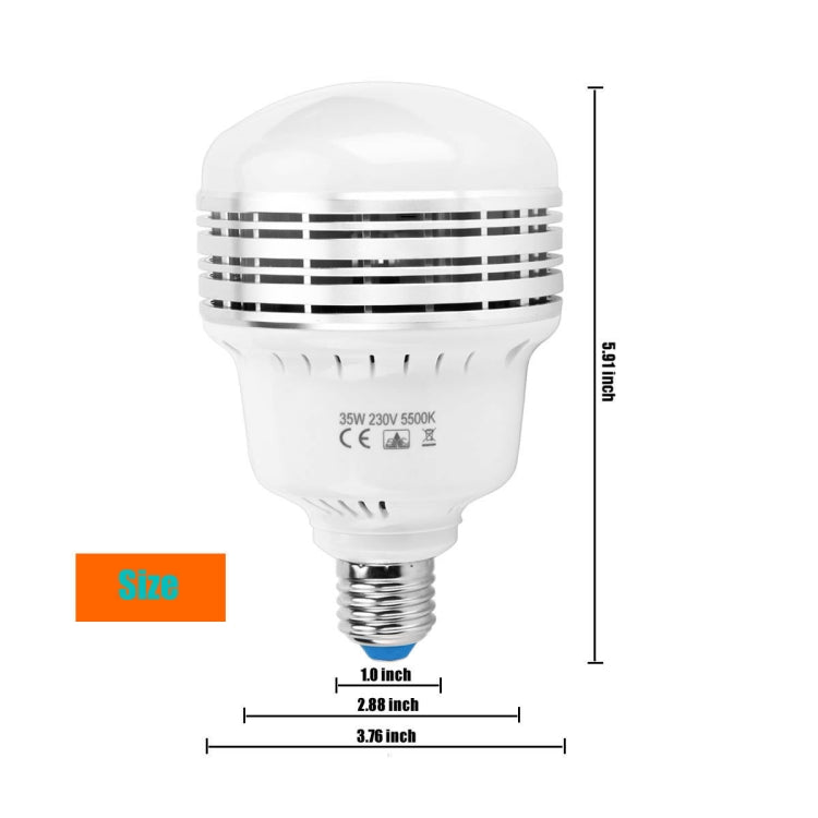 MANTOO PGL35 35W 120V 5500K 3900LM LED Light Bulb for Photography Lighting